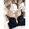 thumbnail image 3 of Ropa interior de encaje sexy para mujer, sujetador push up fino y hermoso con espalda pequeña y pecho grande, sujetador con aro de acero suave pequeño, 3 of 5