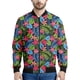 thumbnail image 5 of Chaqueta con estampado de flores coloridas hawaianas para hombre, sudaderas con estampado 3D de plantas tropicales, abrigos de manga larga con cremallera estilo bombardero callejero, 5 of 5
