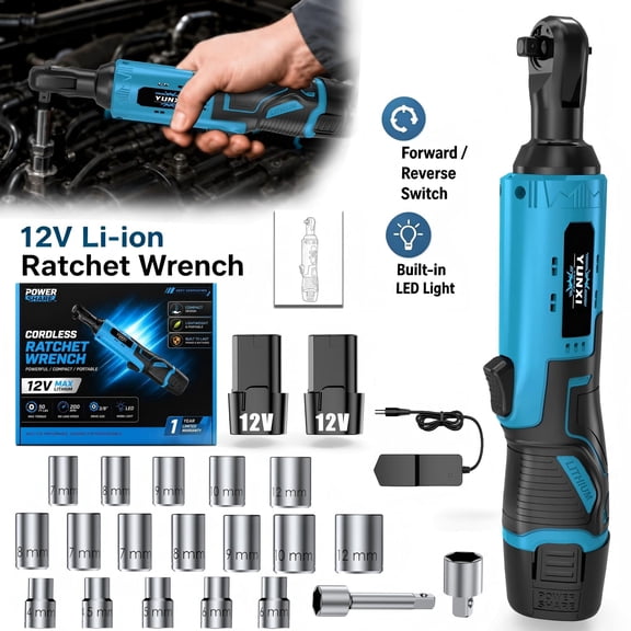Cordless Lithium‑ion Ratchet Wrench, Compact Electric Ratchet for Repair Tasks