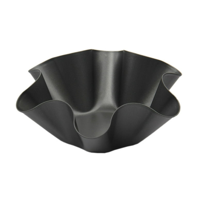 4 Pcs Wavy Baking Tins, Unusual Baking Tins, Cake Tin with Non-Stick Coating, 6 inch Carbon Steel Flower Shaped Baking Tray, Size: 16.5
