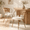 2 pcs Beige Cushions + Brown Rattan Metal Legs, variant on Rattan Dining Chairs Set of 2, Upholstered Kitchen Chairs with Arms, Wicker Backs and Cushioned Seats, Wood-Look Metal Legs, Brown and Beige