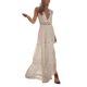 thumbnail image 1 of VISgogo Vestido midi sin mangas para mujer, vestido de encaje de color sólido de cintura alta con cuello en V profundo bohemio VISgogo  moda, 1 of 9