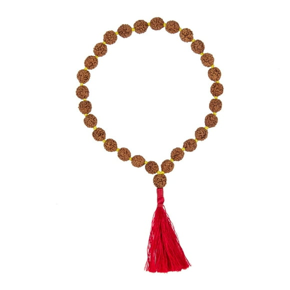 Rudraksha Bead Mala Holy Mala for Japa, Mediations and Wearing with Tassel (27+1) By Indian Collectible