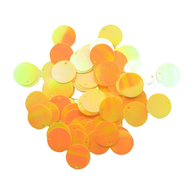 yuksok 130 Pcs Paillettes Rondes Lâches 16mm pour Fabrication de Bijoux Vêtement Robe de Mariée Jaune