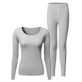 thumbnail image 2 of Hamky Ensembles de Pyjama pour Femmes, Pyjamas d'Automne, Ensemble de sous-Vêtements Thermiques pour Femmes Doublé en Polaire sous-Vêtements Thermiques Longs Couche de Base pour Femmes Hiver Froid, Ensembles de Pyjamas, Vêtements de Nuit pour Femmes Gris G, 2 of 4