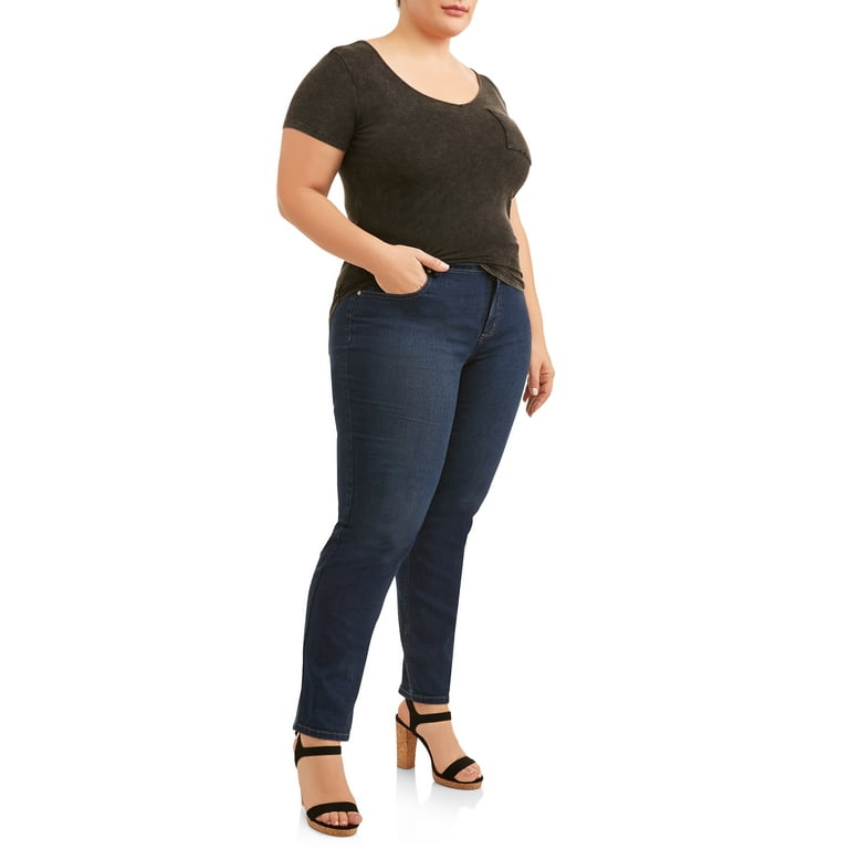 Just My Size Women's Plus Size 5 Pocket Stretch Jean, Also in Petite 