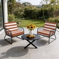thumbnail image 6 of Outdoor Patio Cushion Covers 2 Pack Burnt Orange Stripes Patio Chair Cushion Covers with Ties and Zipper Modern Parallel Lines Waterproof Outdoor Seat Cushion Covers for Patio Furniture 22"x22", 6 of 9