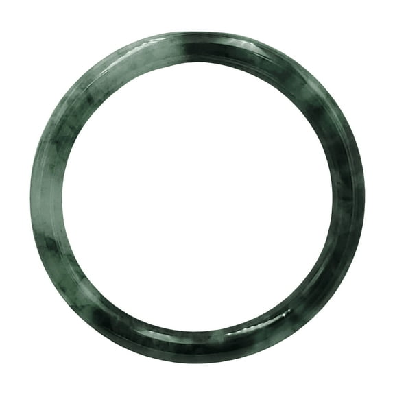 Jade Bangle 48–72mm | YingMart Natural-Colour Jade Deep White Green Black Gift for Her Mom Mens (48-50mm)
