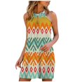 thumbnail image 1 of Vestido estampado casual con cuello halter y cuello en V sin mangas para mujer Pompotops  ghjkhdj3386, 1 of 4