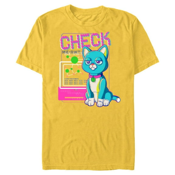 Disney PIXAR Lightyear Sox Check Me-Owt - Short Sleeve Blended T-Shirt for Adults - Customized-Yellow