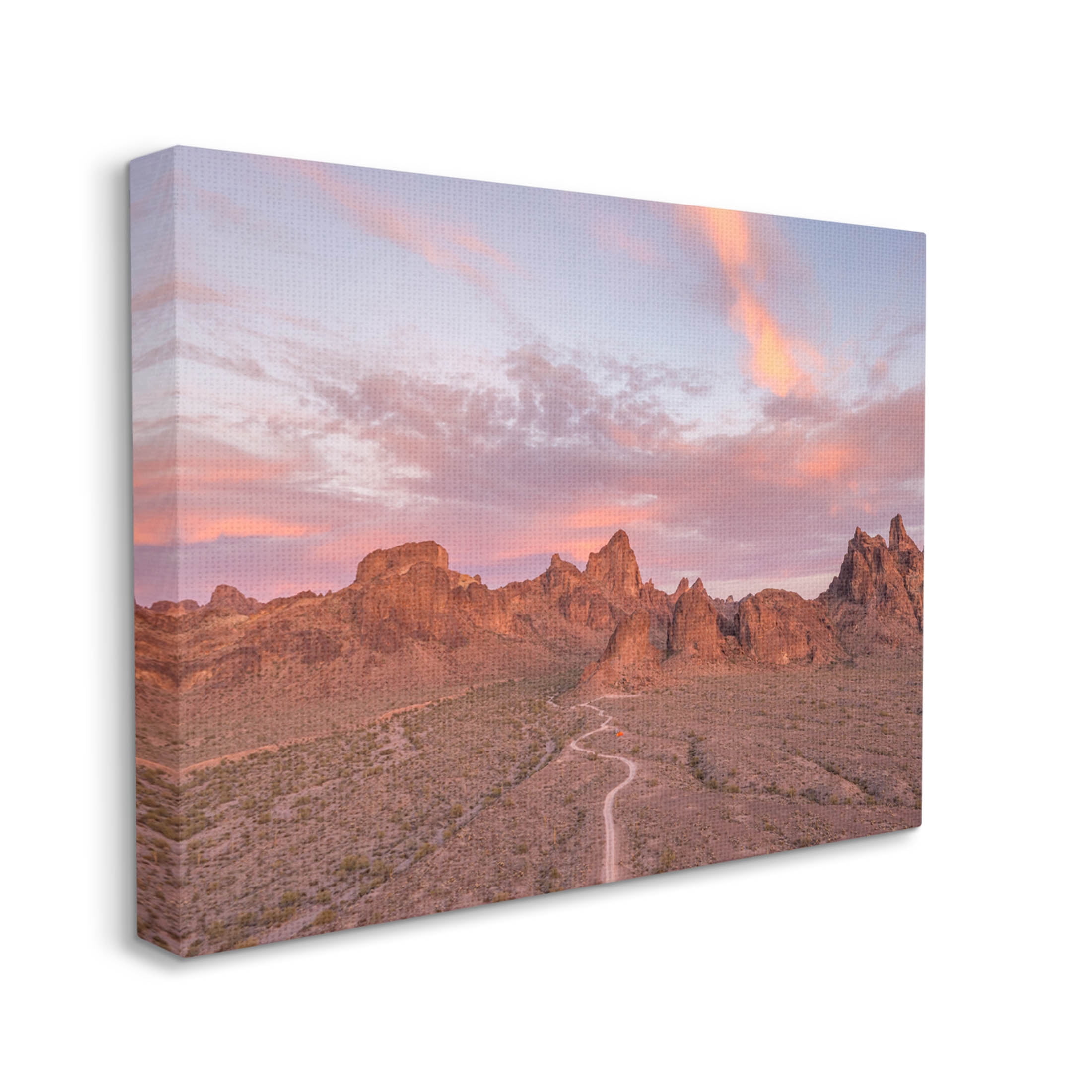 Vast Canyon Road Desert Scene Landscape Photograph Gallery Wrapped Canvas Print Wall Art