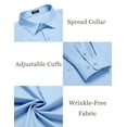 thumbnail image 2 of COOFANDY Men's Dress Shirt Classic Fit Button Up Shirts Long Sleeve Stretch Wrinkle-Free Shirt, 2 of 6