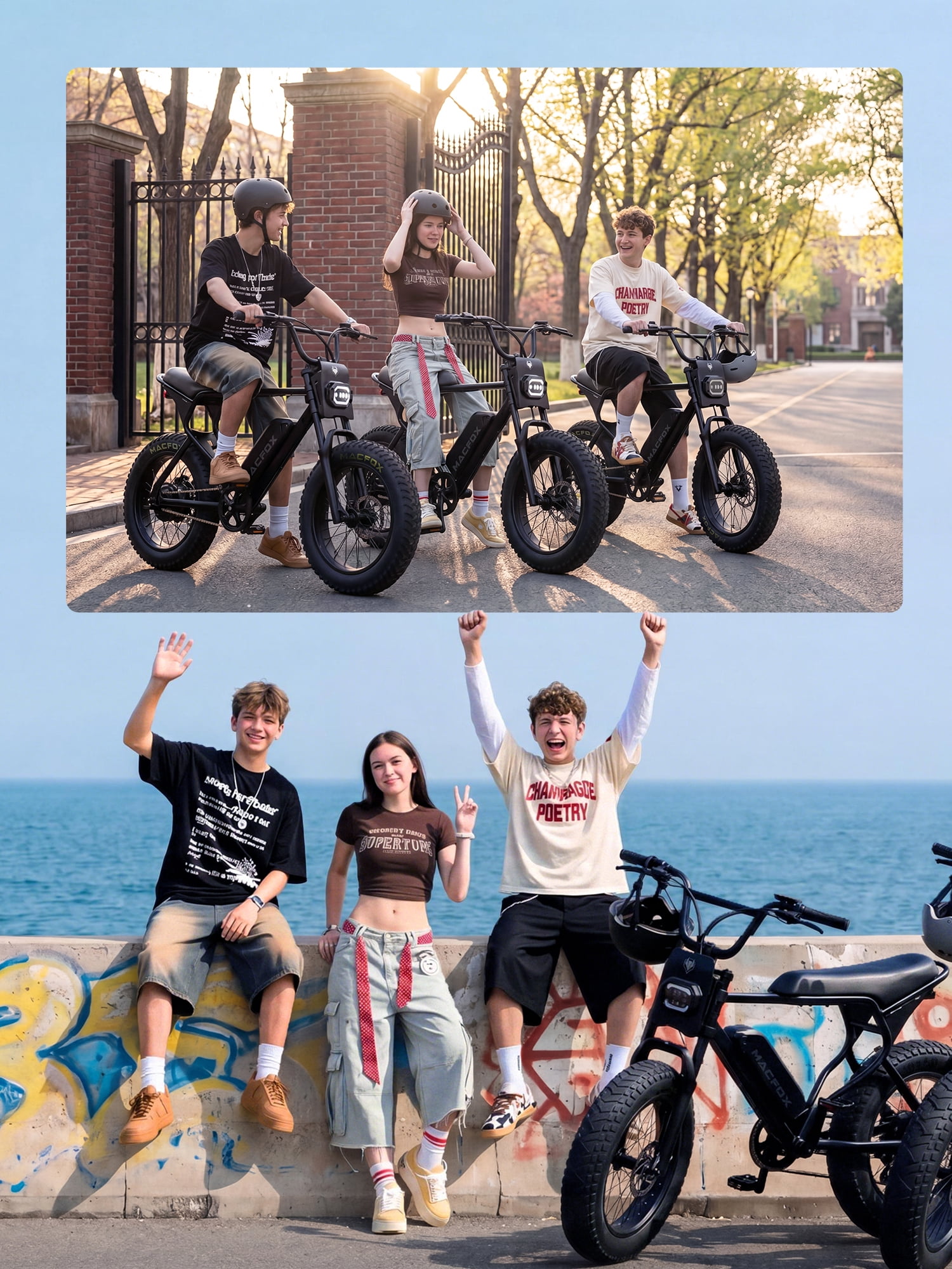 MACFOX X1S Adult Electric Bike, 750W, 20 MPH Max Speed, 28-56 Mile Range (PAS1), 20"x4" Fat Tires, City & School Commuting, UL2849, Class-2