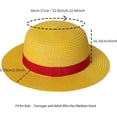 thumbnail image 2 of Sombrero de paja de One Piece - Sombrero de cosplay de Luffy para hombre, accesorio de protección solar de verano (amarillo), 2 of 6