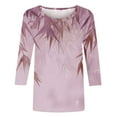 thumbnail image 5 of GaThRRgYP Summer Tops,Womens Tops Dressy Casual,Women's Fashion Tees Casual Crewneck 3/4 Sleeve Loose T Shirt Ladies Tops Blouses Shirts Hot Pink XL, 5 of 5