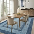 thumbnail image 2 of Large Bedroom Rug 6x9 Machine Washable Rug Braided Print Boho Throw Floor Cover Farmhouse Rustic Dining Room Carpet Geometric Bordered Braided Carpet for Living Room Home Office, Blue, 2 of 9