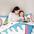 thumbnail image 4 of Erosebridal Colorful Ice Cream Drip Bedding Comforter Set, Kids Baseball Sport Queen Bedding Sets, Colorful Polka Dots Reversible, 7pcs, 4 of 6