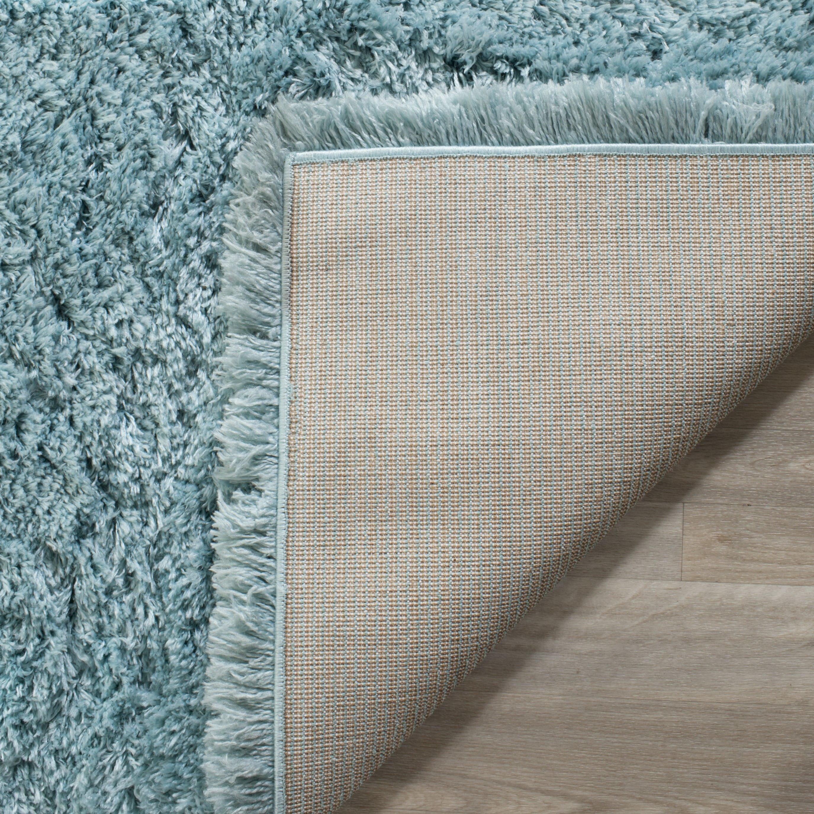 SAFAVIEH Polar Abbot Solid Shag Runner Rug, Light Turquoise, 2'3" x 10'