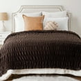 thumbnail image 4 of Battilo Fuzzy Faux Fur Throw Blanket,Brown Faux Rabbit Fur Throw for Couch,Bed,Sofa,60"x80", 4 of 8