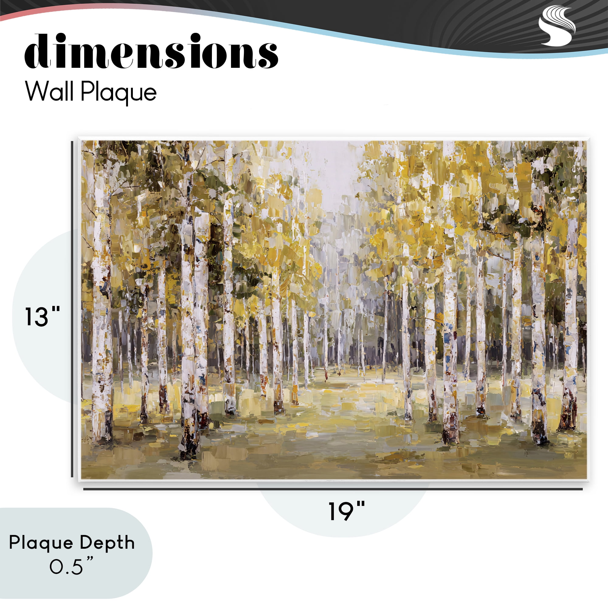 Stupell Industries Impressionist Birch Trees & Fall Leaves Wall Plaque Art, design by Jacky Ngan