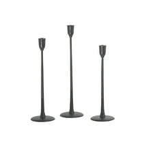 BIDK Home Tapered Flat Round Base Candle Holder - 22.5" - Black