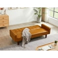 thumbnail image 2 of Tufted Split Back Futon Sofa Bed, Convertible Double Folding Sofa Bed, PU Leather Couches with Removable Wooden Feet for Living Room, 2 of 7