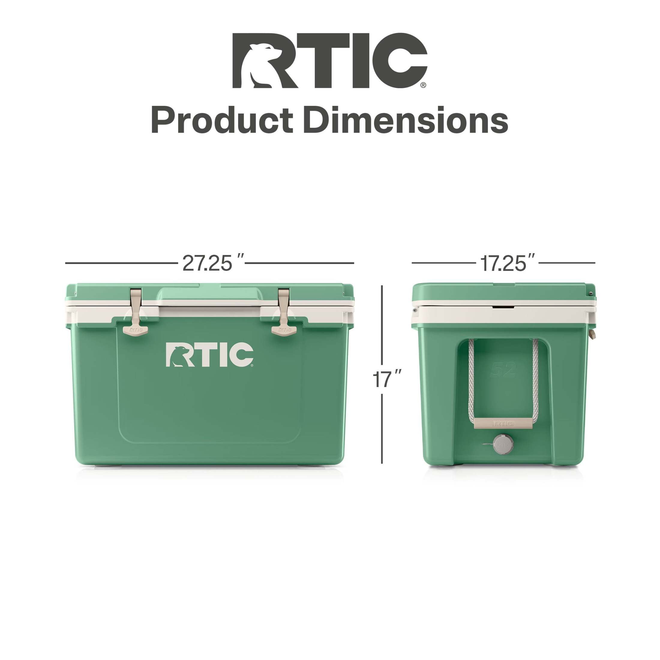 RTIC 52 QT Hard-Sided Ice Chest Cooler, Ultra-Light, Fits 76 Cans, Sage/Beach