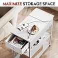 thumbnail image 6 of JIOABL 12 in Flip-Top End Table with Power Outlets & USB, Farmhouse Side Table with Drawer and 2 Shelves, White, 6 of 6