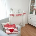thumbnail image 2 of Valentine''s Day Pillow Covers 12x20 Inch Red Hearts Red Stripe Decor White Throw Pillow Covers Valentine''s Day Cushion Case Decoration for Sofa Couch 050B, 2 of 6