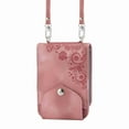 thumbnail image 2 of ELEHOLD for Samsung Galaxy Z Flip3 5G Shoulder Crossbody Wallet Case with Card Slots, Floral Embossed PU Leather Wallet Flip Protective Kickstand Wrist Strap Cover, pink, 2 of 7
