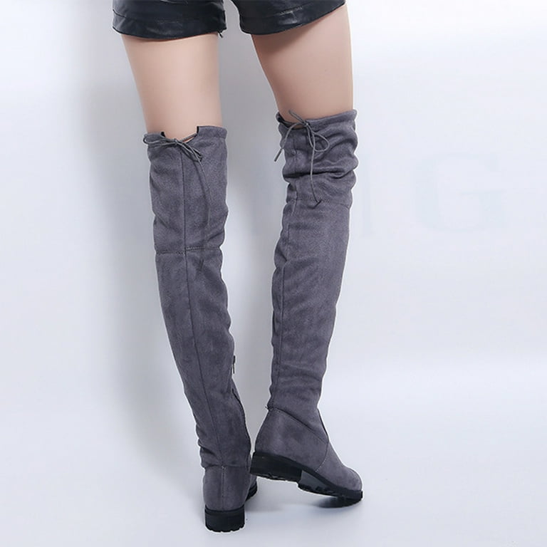 over the knee high boots no heel