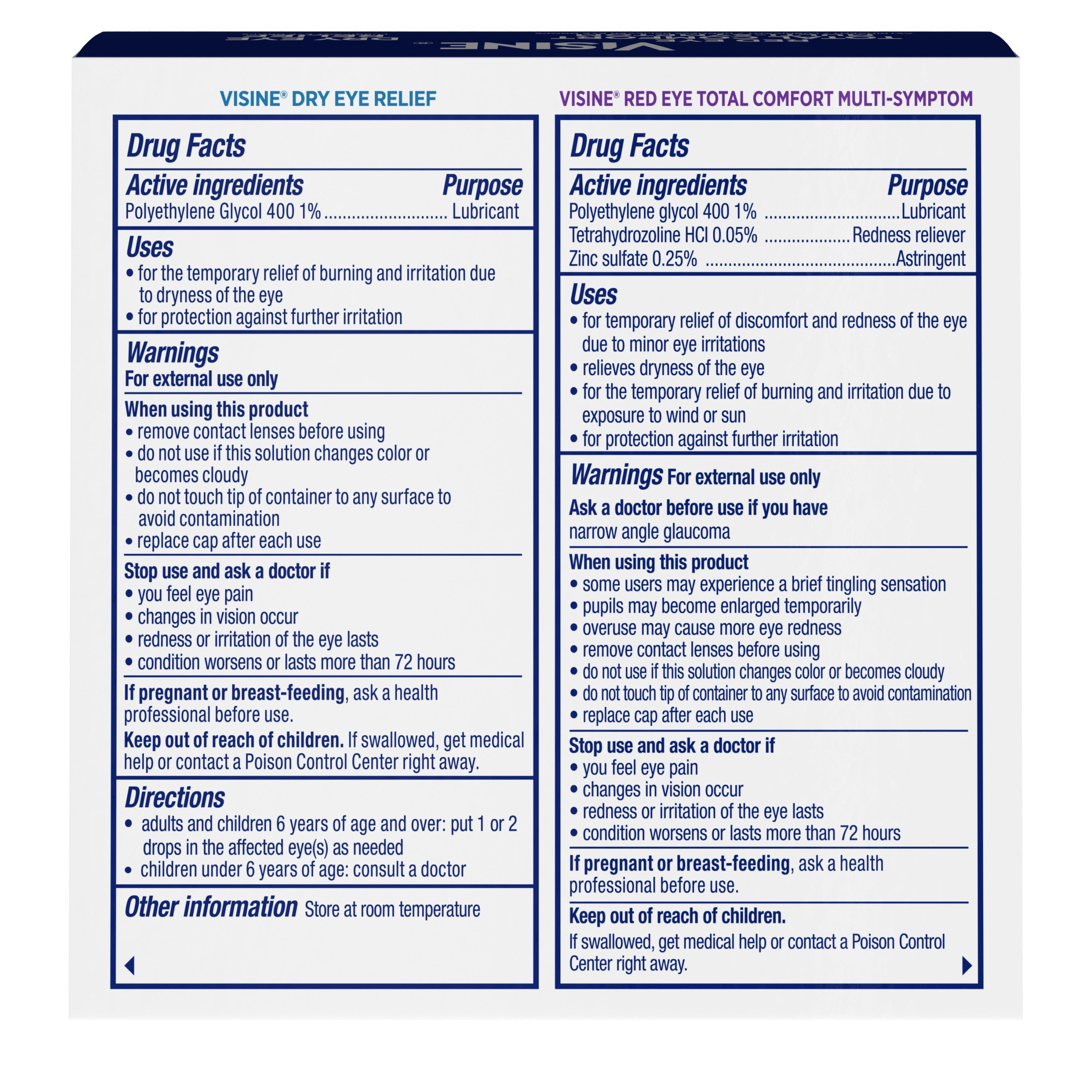 Visine Red Eye Total Comfort Multi-Symptom & Dry Eye Relief, 2 items
