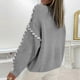 thumbnail image 4 of Women's Trendy Color Blocking Lightweight Sweaters Loose Casual Round Neck Knit Long Sleeve Sweater Stylish Top apricot XL, 4 of 4