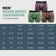 thumbnail image 2 of 3 PACK Big and Tall Mens Boxer Briefs Scrawl Print Plus Size Underwear Comfy Moisture Wicking Boxers, 2 of 5
