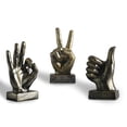 thumbnail image 4 of Buena Compra Estatuas De Escritorio Con Gesto De Dedo De Mano, Escultura De Dedos, Decoración Creativa Para Estante De Gabinete De Sala De Estar En Casa (Gesto Ok En Plata), 4 of 5
