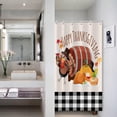 thumbnail image 3 of Happy Thanksgiving Shower Curtain Fallen Maples Funny Turkey Black and White Buffalo Feast Shower Curtain with Hooks for Bathroom Bath Bathtubs Fabric Waterproof with Hooks 36x72 Inches, 3 of 6