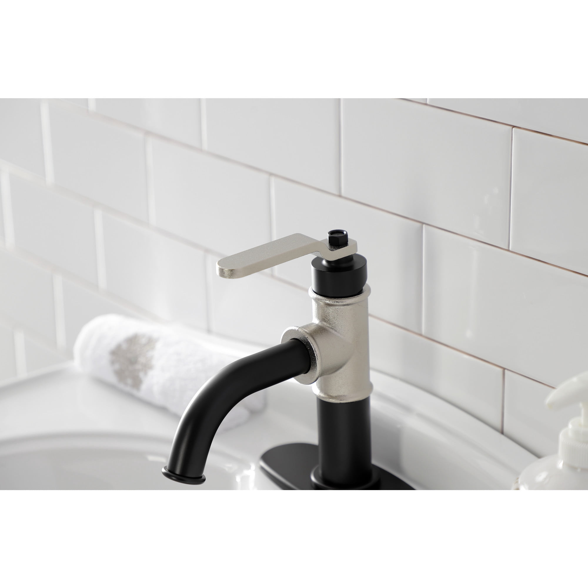 Kingston Brass KSD2826KL Whitaker 1.2 GPM Deck Mounted Single Hole Bathroom Faucet - Black