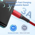 thumbnail image 3 of Aioneus USB-C Cable C Type Charger Cable 6FT 2Pack, 3A Fast Charging Cable Nylon Braided USB C Cord for Samsung Galaxy, Red, 3 of 6