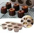 thumbnail image 4 of LKWLPD Mini Bundt Cake Pans for Baking 6 Straight Cup Corolli Cake French Dessert Kana Lei Baked Angel Bell Cup Cake Tool, 4 of 5