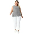 thumbnail image 3 of DARING DIVA Women's Plus Tank Tops Basic Soft Casual Outfits 1X Gray, 3 of 5
