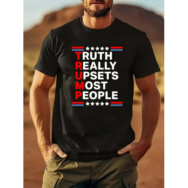 Trump-Inspired Men's Cotton T-Shirt - Casual Crew Neck, Short Sleeve, Breathable Summer Tee with Unique Print Design