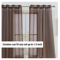 thumbnail image 3 of saney 2 Piece Semi Sheer Voile Window Drapery Curtain Grommet Panels for Bedroom & Living Room (54" W x 84" L, Chocolate Brown), 3 of 9