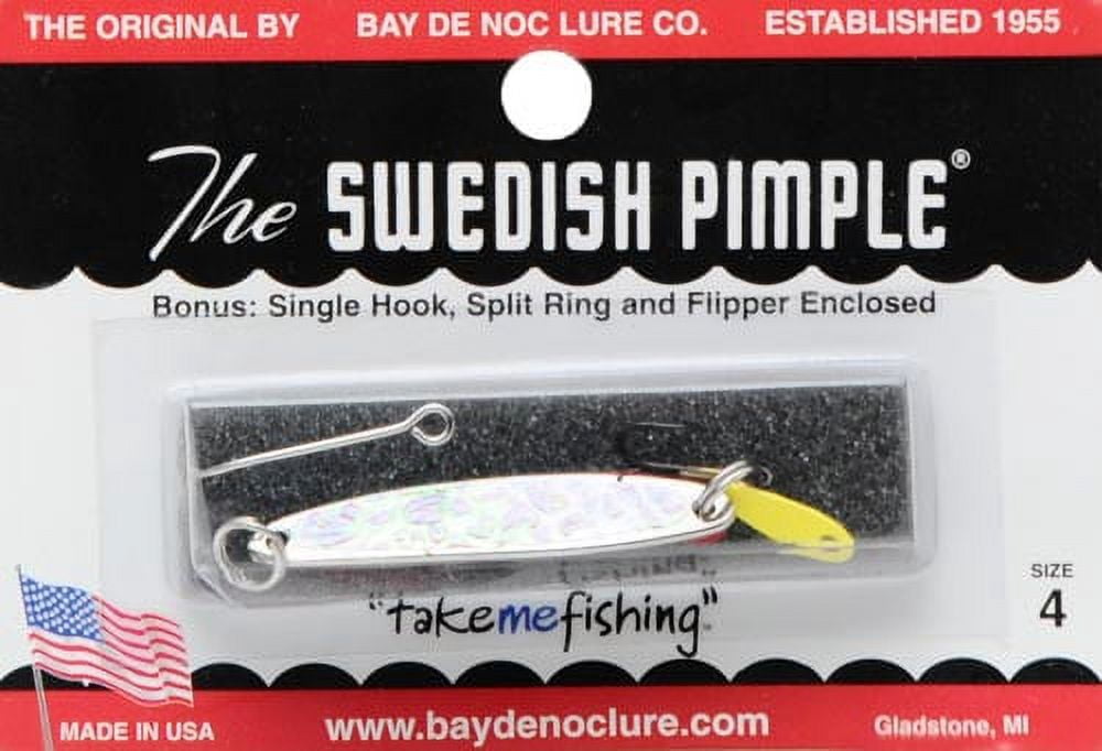 Bay de Noc Swedish Pimple Jigging Spoon 1/4oz Nickel Ice