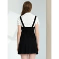 thumbnail image 3 of INSPIRE CHIC Women's Adjustable Strap Above Knee Button Down Overall Dress with Pockets, 3 of 4