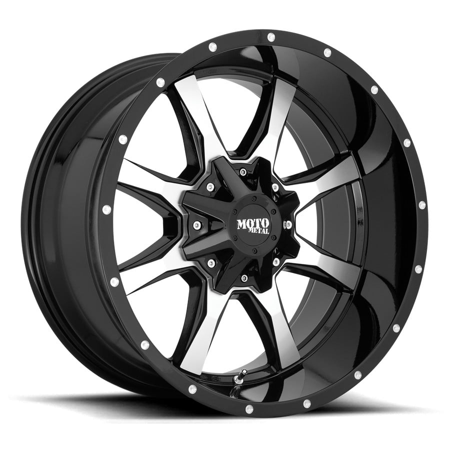 20x12-44 Moto Metal MO970 Gloss Grey/Gloss Black 5x127 5x139.7 Wheel Rim QTY 1