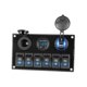 thumbnail image 1 of Blue Panel de enchufe de cargador de encendido/apagado de 6 posiciones, interruptor de toma de corriente USB para camiones y barcos, 1 of 5