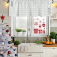 thumbnail image 6 of Blue Spring Floral Valances for Windows, Decorative Rod Pocket Window Valance Curtains, Watercolor Teal Plaid Summer Botanical Short Curtain Drapes for Kitchen/Living Room, 2 Panels, 60" W x 18" L, 6 of 8