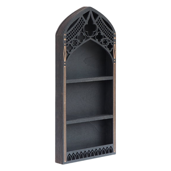 WINDLAND Easy To Assemble Multi Tiers Wooden Shelf for Rock and Stone Display Stand