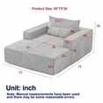 thumbnail image 4 of Oversized 55 Inch Chaise Lounger Indoor for Huge Person, Upholstered Plush Sofa Bed with Backrest Pillows and Armrests, Sleeper Couch Chair Bed for Living Room, Black, 4 of 8
