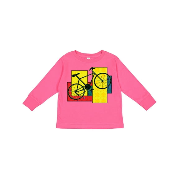Inktastic Bike Pattern Blocks Boys or Girls Long Sleeve Toddler T-Shirt